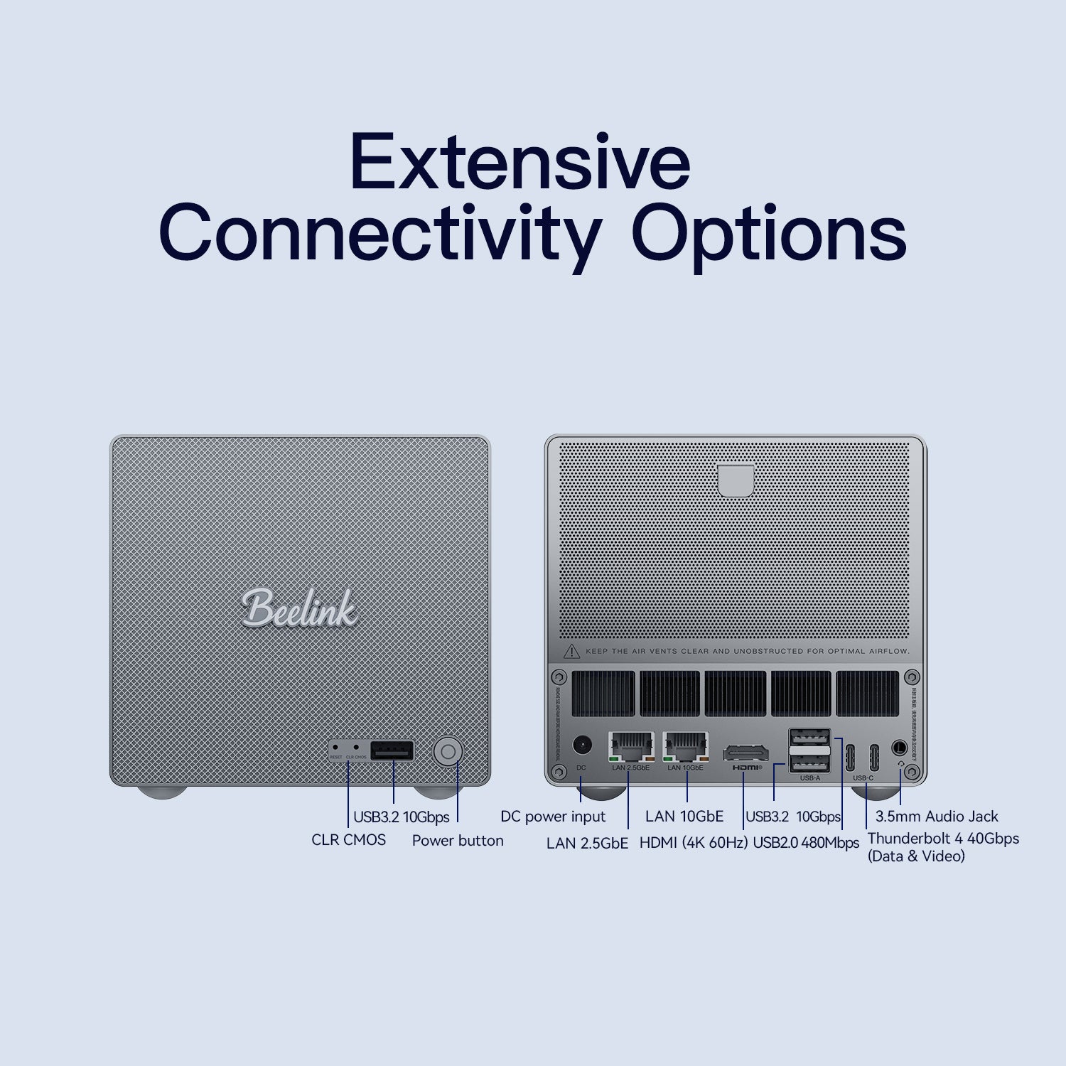 Beelink ME Pro 2-Bay AI NAS Mini PC Intel® Wildcat Lake 304