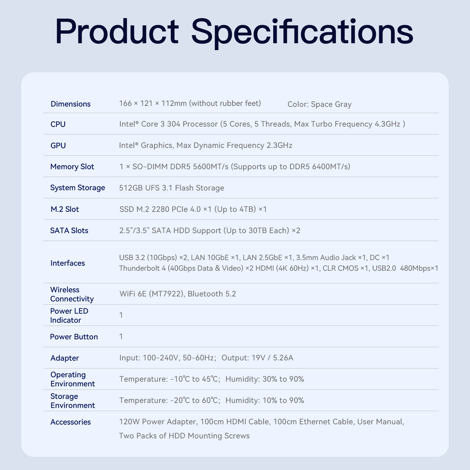 Beelink ME Pro 2-Bay AI NAS Mini PC Intel® Wildcat Lake 304