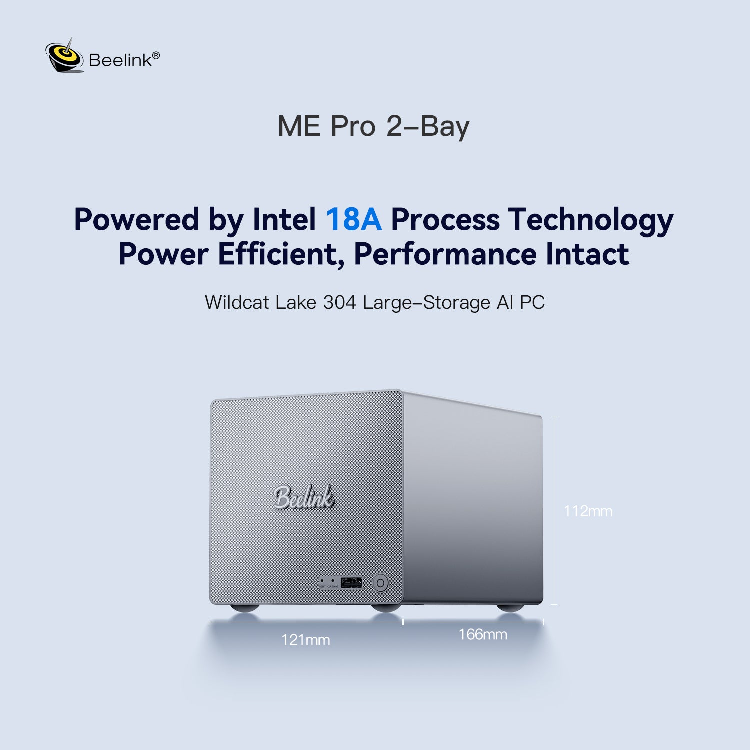 Beelink ME Pro 2-Bay AI NAS Mini PC Intel® Wildcat Lake 304