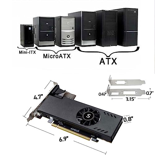 Radeon RX 550 Low Profile Graphics Card, 4GB GDDR5 128-bit, HDMI VGA DVI-D