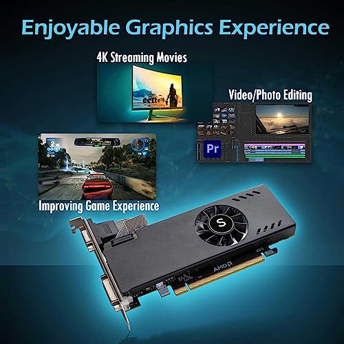 Radeon RX 550 Low Profile Graphics Card, 4GB GDDR5 128-bit, HDMI VGA DVI-D