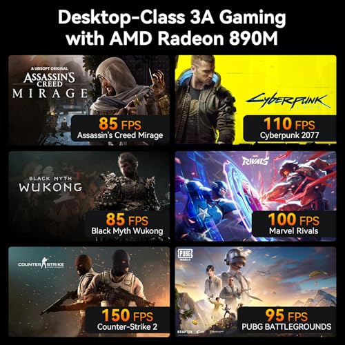 GEEKOM A9 Max High AI Productivity Mini PC,AMD Ryzen AI 9 HX 370(80 Tops)