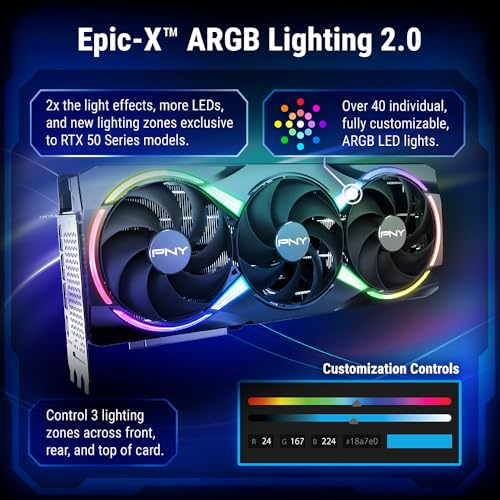 PNY NVIDIA GeForce RTX™ 5080 Epic-X RGB™ OC Triple-Fan Graphics Card