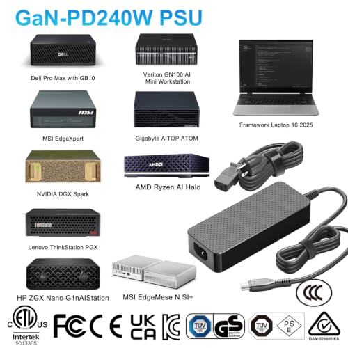 HKY 240W USB C Charger GaN PD3.2 48V 5A Power Adapter