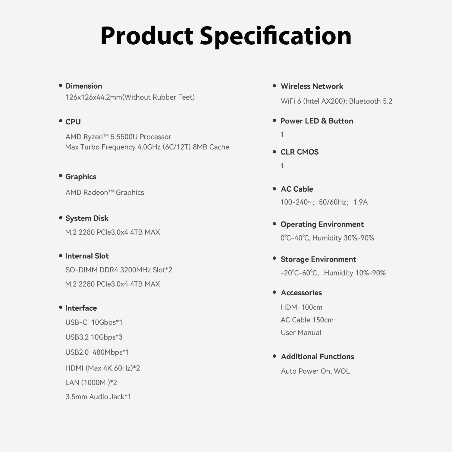Beelink EQR5 AMD Ryzen™ 5 5500U