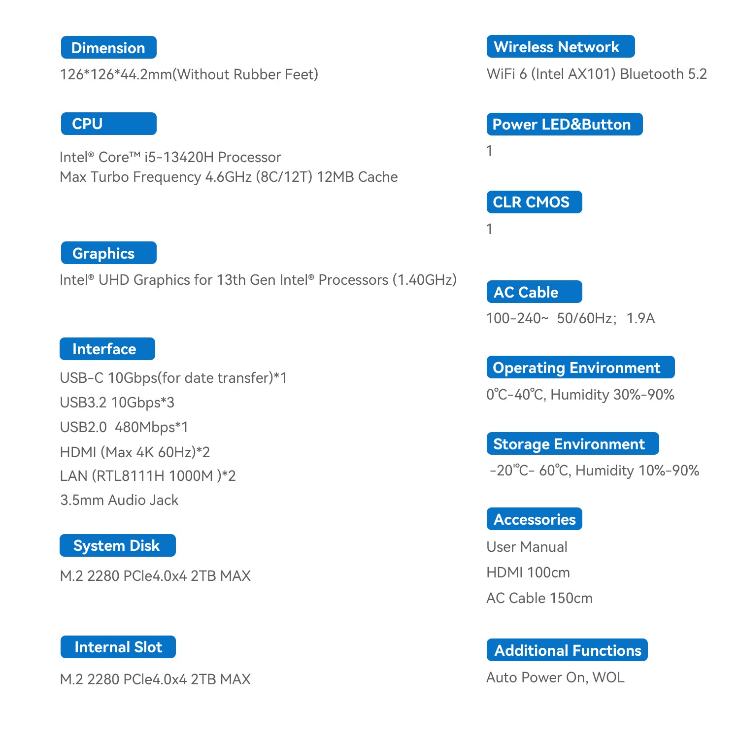 Beelink EQi13 Intel® Core™ 13500H/13420H